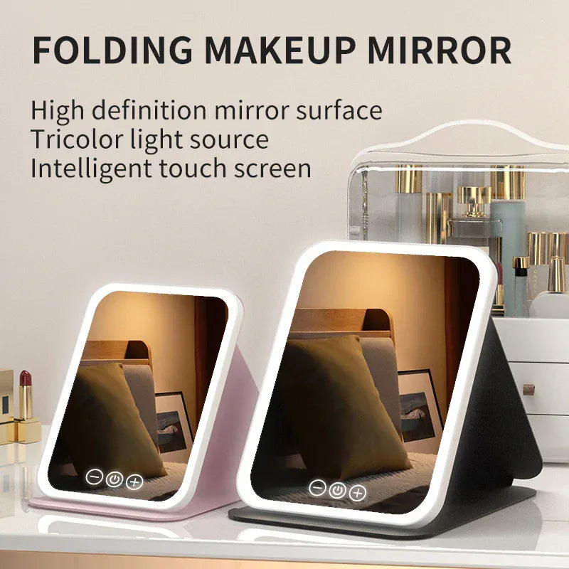 3 Colors Dimmable LED Makeup Mirror with Touch Screen