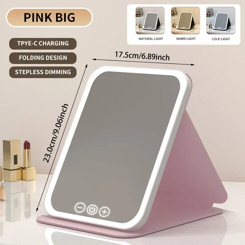 3 Colors Dimmable LED Makeup Mirror with Touch Screen