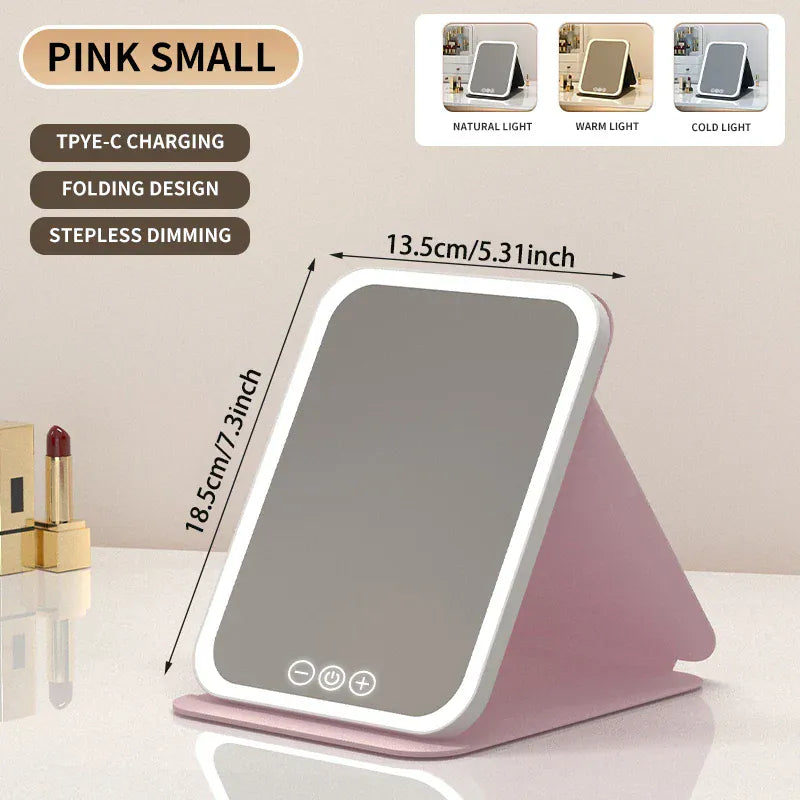 3 Colors Dimmable LED Makeup Mirror with Touch Screen