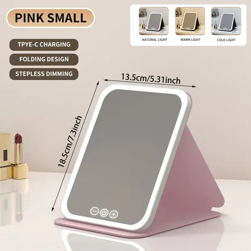 3 Colors Dimmable LED Makeup Mirror with Touch Screen