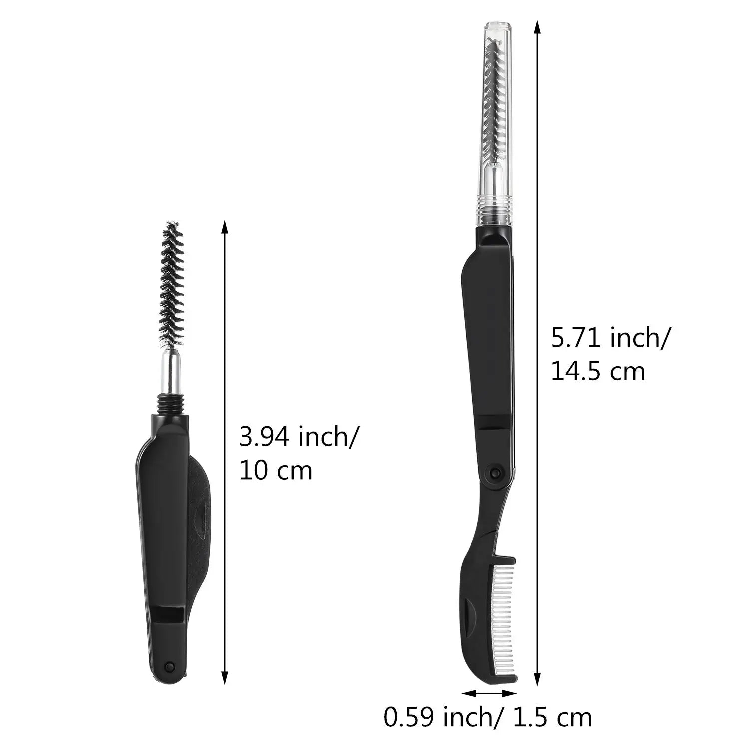 3PCS Stainless Steel Dual-Ended Eyelash Comb & Eyebrow Brush