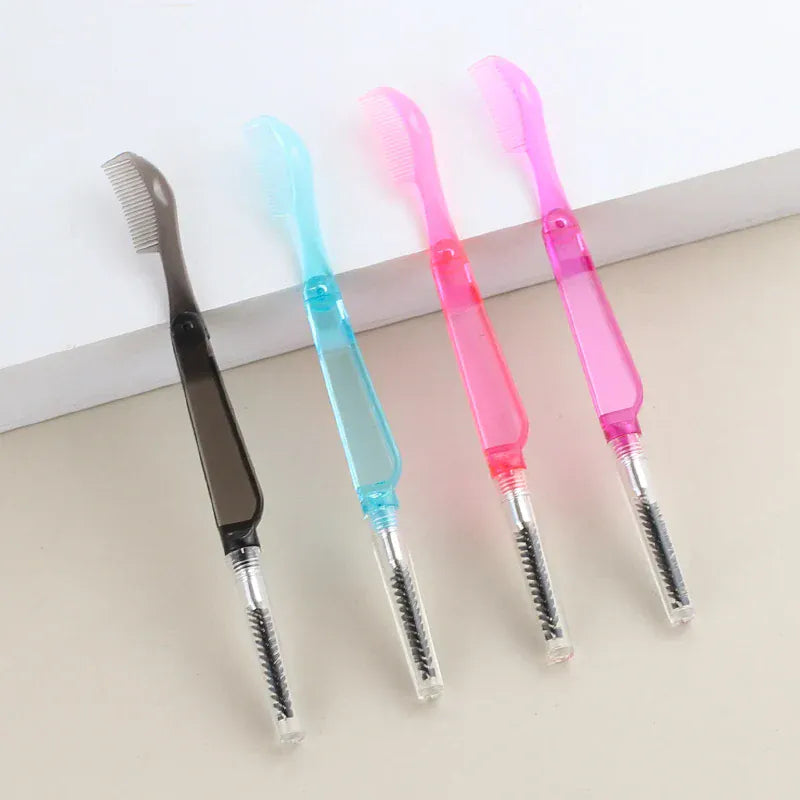 3PCS Stainless Steel Dual-Ended Eyelash Comb & Eyebrow Brush