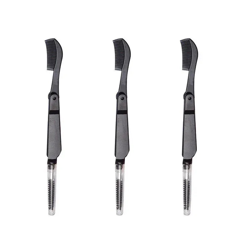 3PCS Stainless Steel Dual-Ended Eyelash Comb & Eyebrow Brush