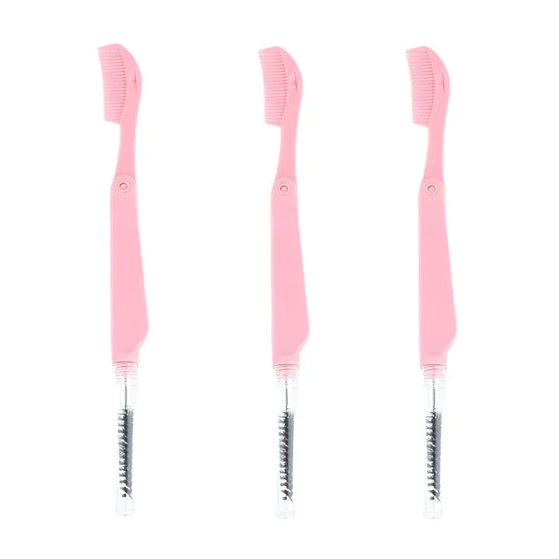 3PCS Stainless Steel Dual-Ended Eyelash Comb & Eyebrow Brush