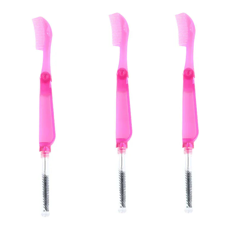 3PCS Stainless Steel Dual-Ended Eyelash Comb & Eyebrow Brush
