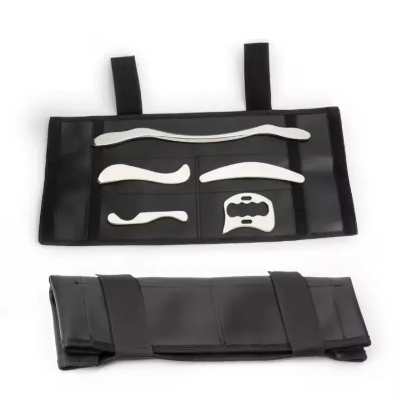 5pcs Fascial Knife Deep Tissue Muscle Scraper Guasha Tool Set IASTM Tool Relieve Sore Muscles Stainless Steel Fascial Massager