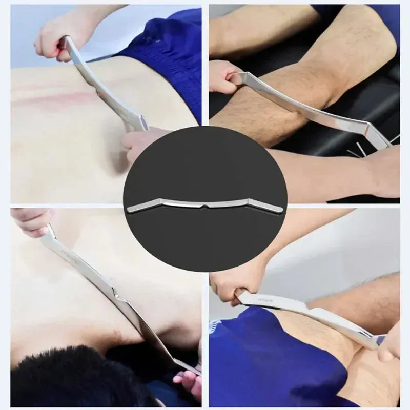 5pcs Fascial Knife Deep Tissue Muscle Scraper Guasha Tool Set IASTM Tool Relieve Sore Muscles Stainless Steel Fascial Massager