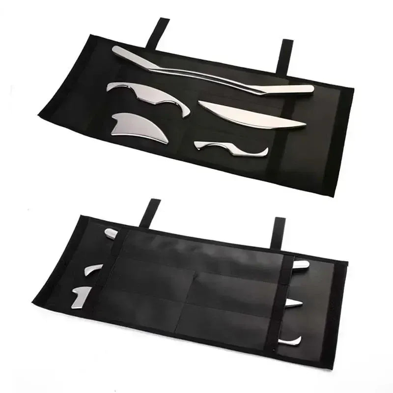 5pcs Fascial Knife Deep Tissue Muscle Scraper Guasha Tool Set IASTM Tool Relieve Sore Muscles Stainless Steel Fascial Massager