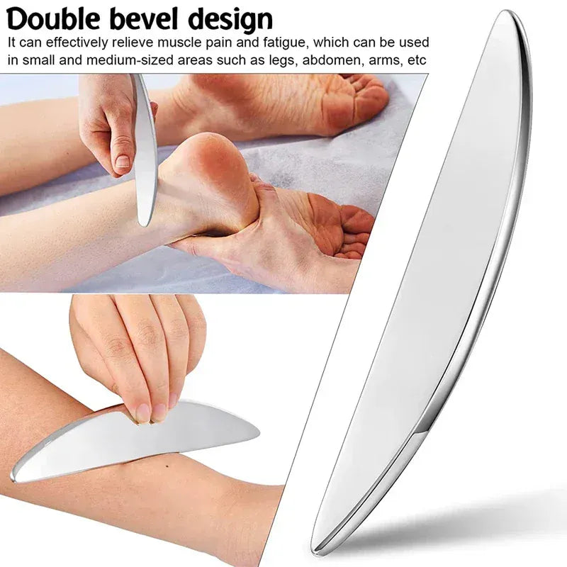 5pcs Fascial Knife Deep Tissue Muscle Scraper Guasha Tool Set IASTM Tool Relieve Sore Muscles Stainless Steel Fascial Massager