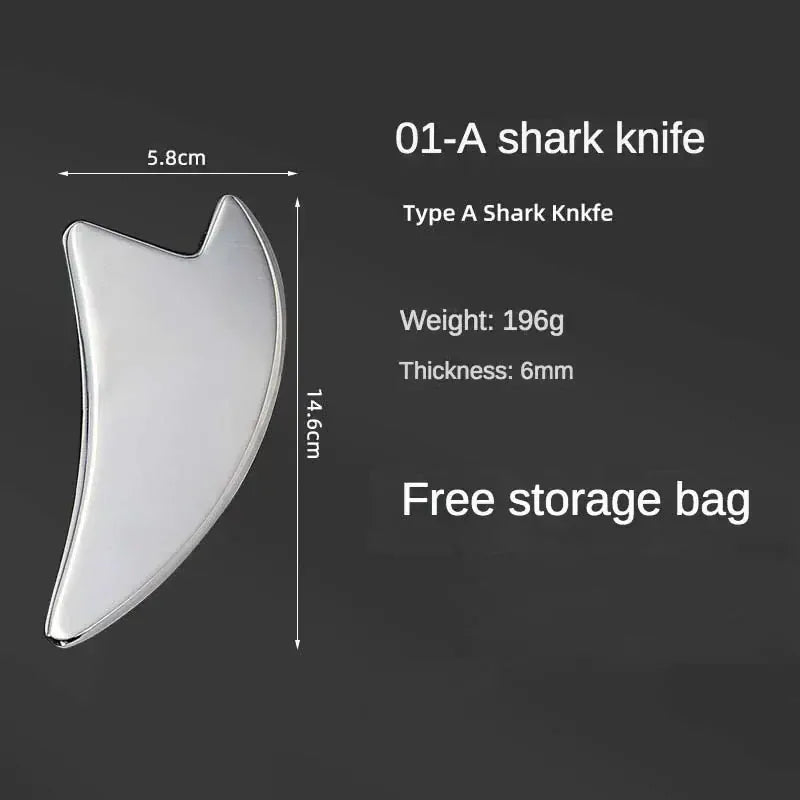 5pcs Fascial Knife Deep Tissue Muscle Scraper Guasha Tool Set IASTM Tool Relieve Sore Muscles Stainless Steel Fascial Massager