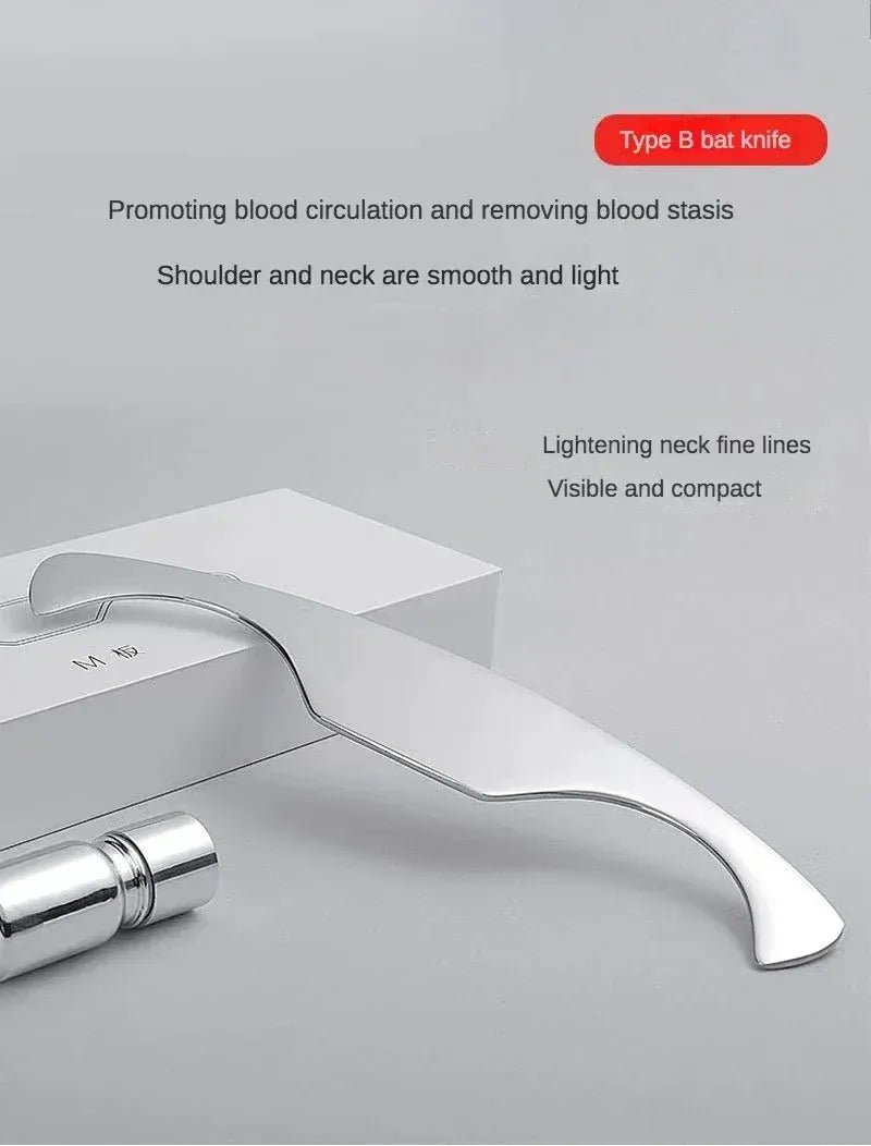 5pcs Fascial Knife Deep Tissue Muscle Scraper Guasha Tool Set IASTM Tool Relieve Sore Muscles Stainless Steel Fascial Massager