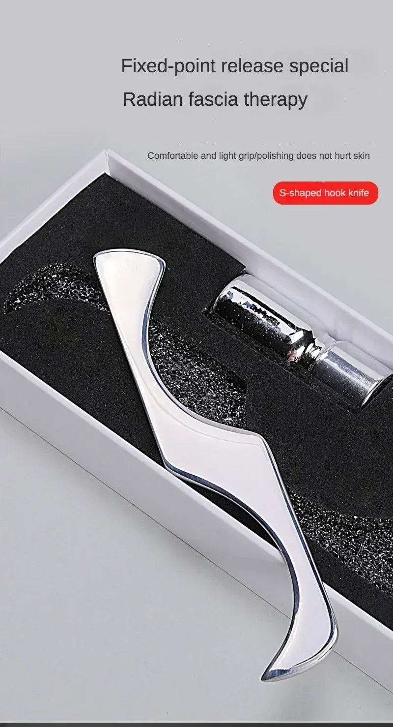 5pcs Fascial Knife Deep Tissue Muscle Scraper Guasha Tool Set IASTM Tool Relieve Sore Muscles Stainless Steel Fascial Massager