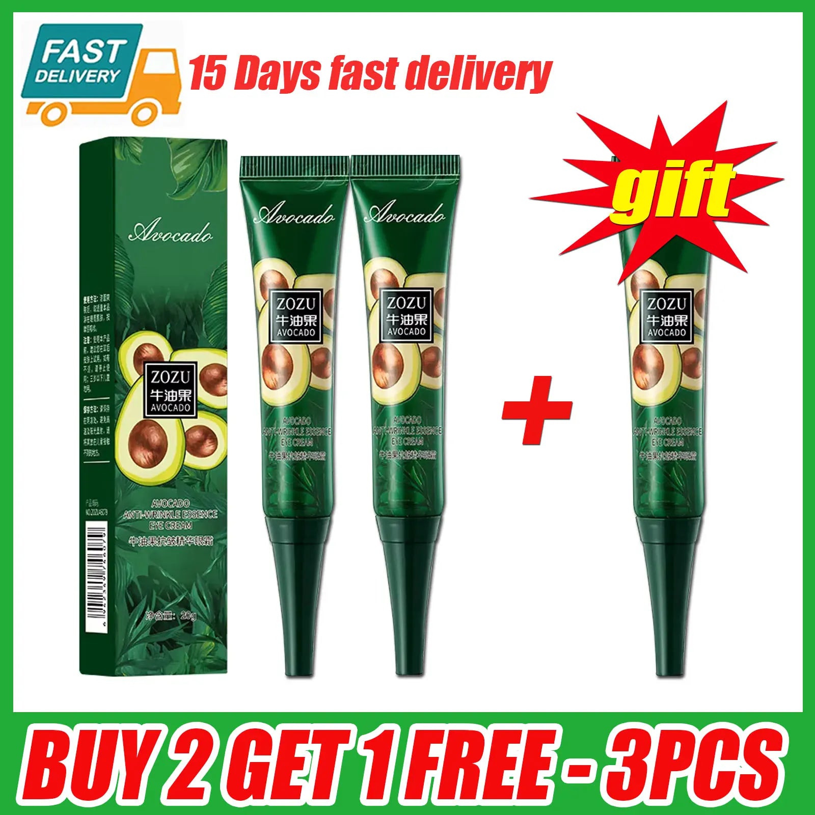 7 Day Tighten Smooth Wrinkles Eye Cream Korean Fade Eye Fine Line Dark Circles Bags Puffiness Tighten Under Eyes Women Skin Care