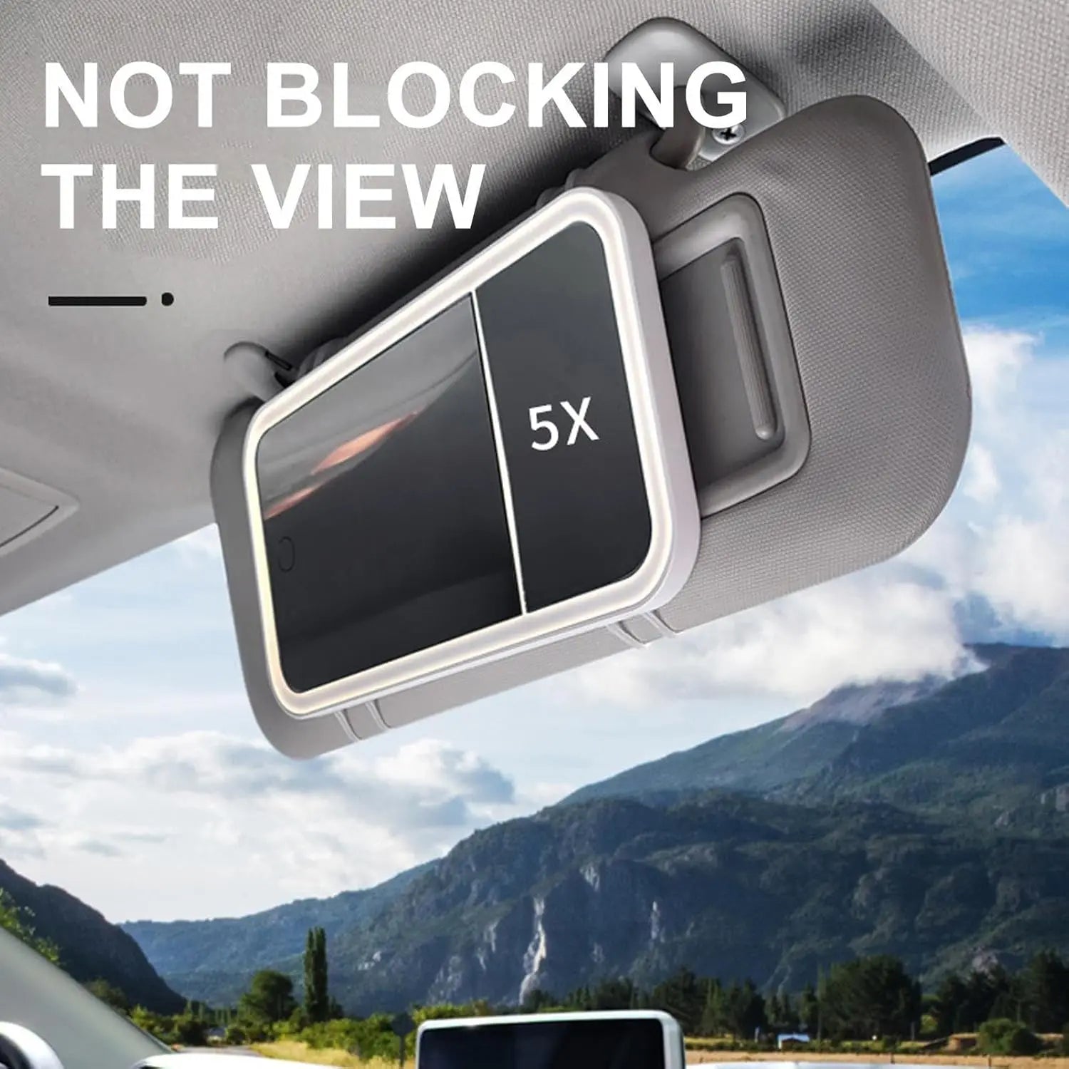 Car Vanity Makeup Mirror with Lights, Dimmable Touch Control LED