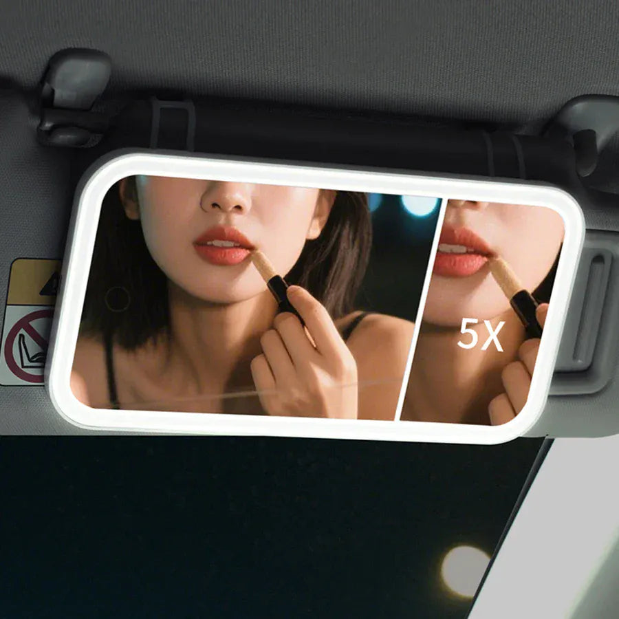 Car Vanity Makeup Mirror with Lights, Dimmable Touch Control LED