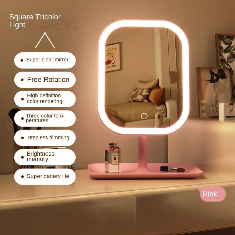 Desktop Vanity Mirror 3 Color Dimmable Light LED