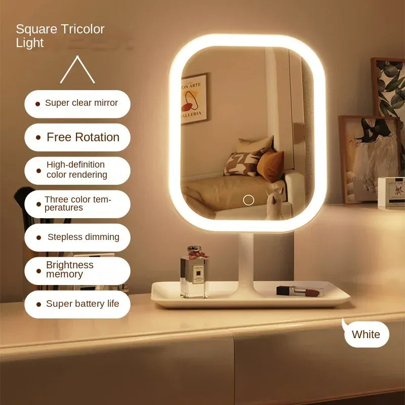 Desktop Vanity Mirror 3 Color Dimmable Light LED
