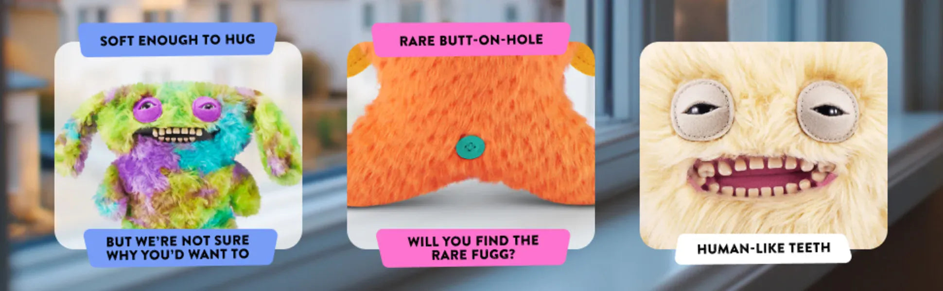 Fuggler Plush Toys Butt Ugly Monster Teeth Pets Series Mr Buttons Golden Retriever Fugg Stuffed Animal Fuggs Peluche Dolls 23CM