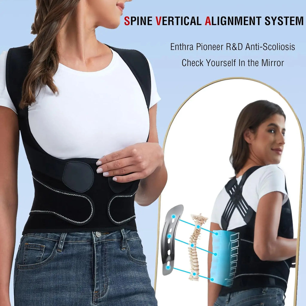Posture Corrector for Men and Women, Adjustable Shoulder Posture Brace, Back Straightener Posture, Used for Middle Upper Spine