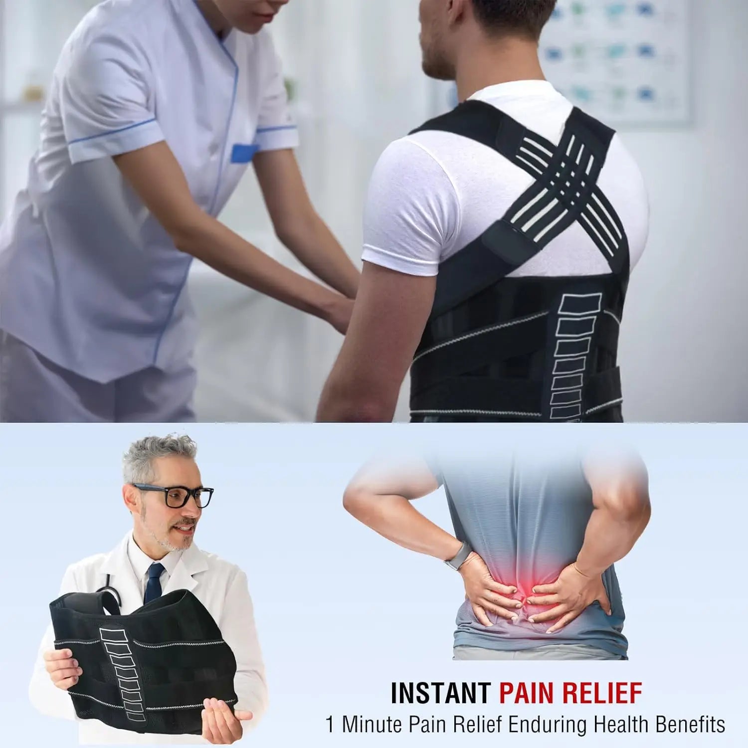 Posture Corrector for Men and Women, Adjustable Shoulder Posture Brace, Back Straightener Posture, Used for Middle Upper Spine