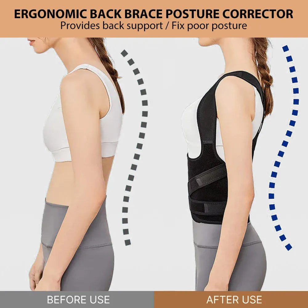 Posture Corrector for Men and Women - Full Back Brace Support, Back Posture Straightener for Scoliosis and Hunchback Correction